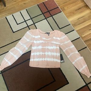 Brand new medium Pink and white long sleeve top